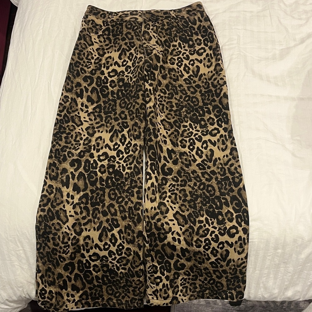 Cider Tan and Black Leopard Print Jeans